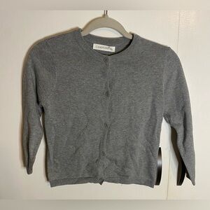 NWT Girls Grey Campure Cardigan Sweater Size 7Y